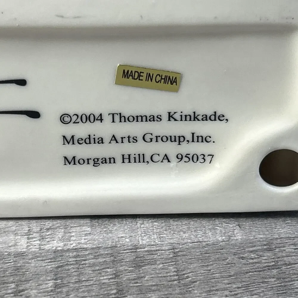 VTG Thomas Kinkade Sweetheart Cottage Desk Shelf Mantle Porcelain Clock 2004